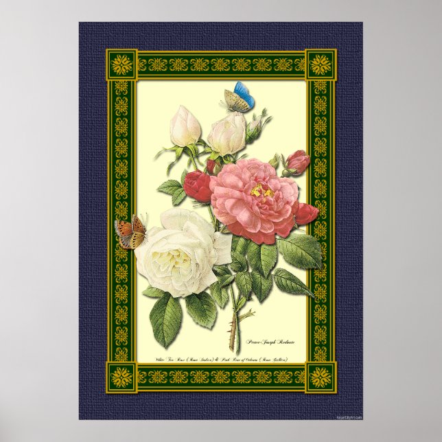 Red and White Ro Botanical Poster (Framsidan)