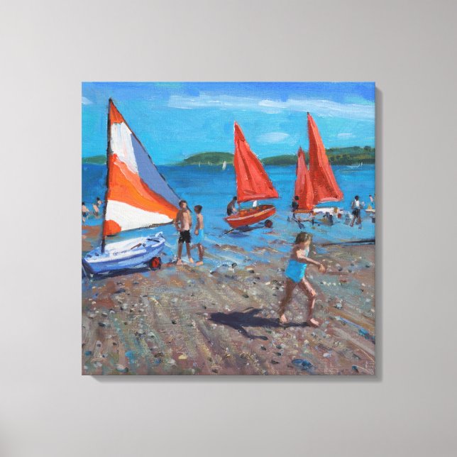 Red and White Sails Abersoch Canvastryck (Framsida)
