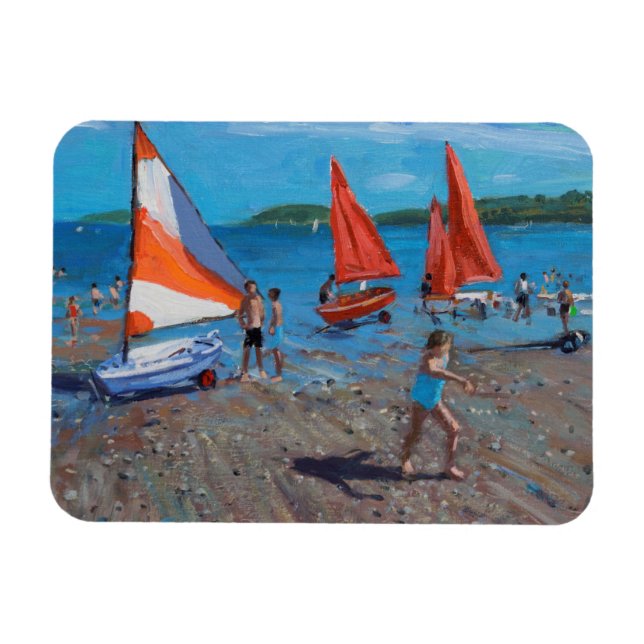 Red and White Sails Abersoch Magnet (Horisontell)