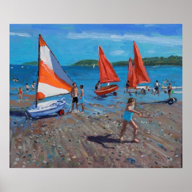Red and White Sails Abersoch Poster (Framsidan)