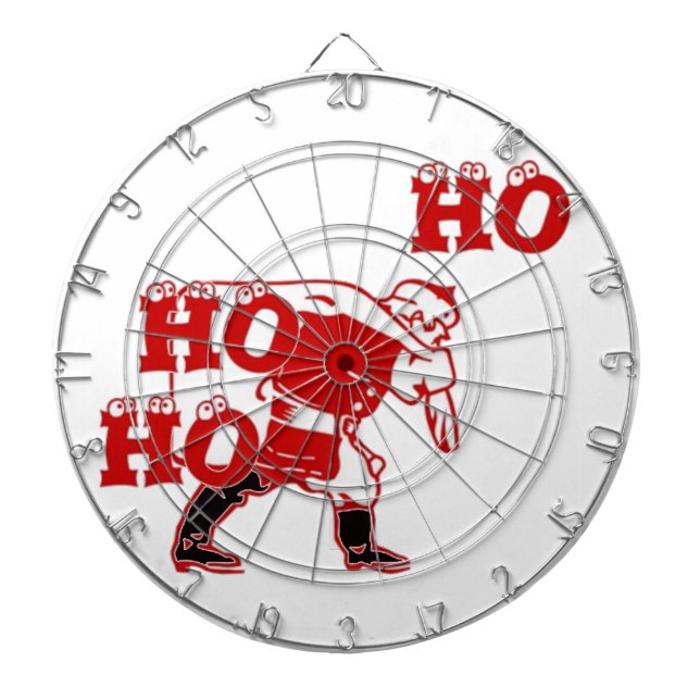 Red and White Santa Walking Ho Ho Art Print Piltavla (Framsidan)