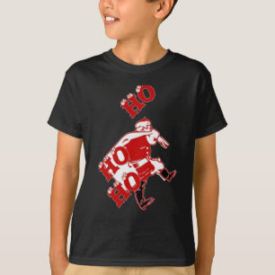 Red and White Santa Walking Ho Ho Art Print Tröja