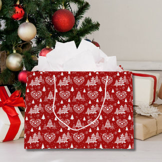 Red and White Scandinavian Heart & Christmas Tree