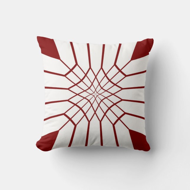 Red and White Seamless Decorative Art Kudde (Framsida)