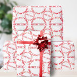 Red and White Secret Santa Gift Typography Festive Presentpapper<br><div class="desc">Red and White Secret Santa Gift Wrapping Papper - för dina hemliga julklappar</div>