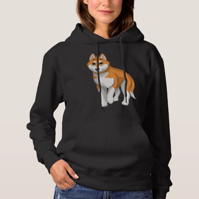 Red and White Siberian Husky Dog with Blue Eyes T Shirt (Framsida)
