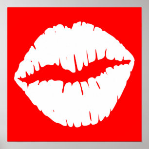 Red and White Smooch Poster