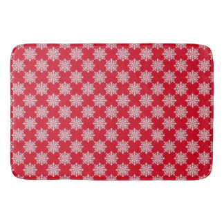 Red and White Snowflake Bath/Kitchen Mat Badrumsmatta