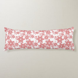 Red and White Snowflake Seamless Mönster Kroppskudde