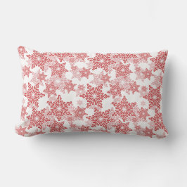 Red and White Snowflake Seamless Mönster Lumbarkudde