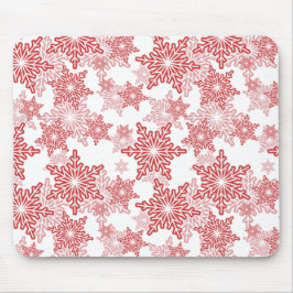 Red and White Snowflake Seamless Mönster Musmatta