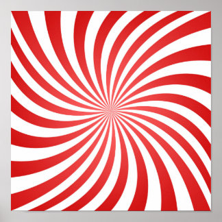 Red and White Spiral Mönster - Guds fingeravtryck Poster