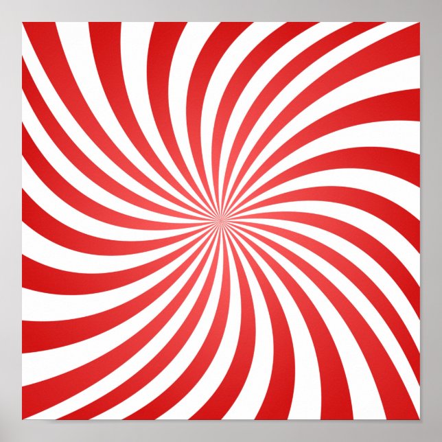 Red and White Spiral Mönster - Guds fingeravtryck Poster (Framsidan)