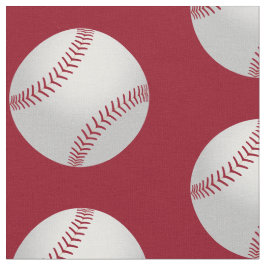 Red and White Sports Theme Baseball Mönster Fabric Tyg