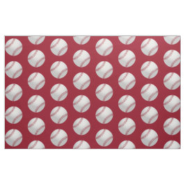 Red and White Sports Theme Baseball Mönster Fabric Tyg