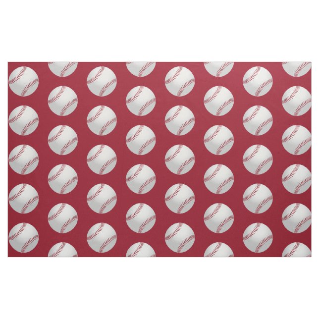 Red and White Sports Theme Baseball Mönster Fabric Tyg (Fat Quarter)