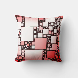 Red and White Square Dancing Cushion Kudde