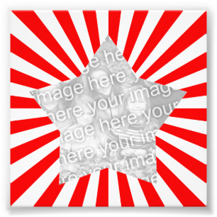 Red and White Starburst Ram Photo Fototryck