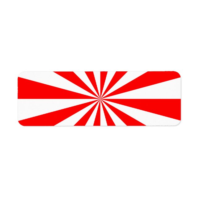 Red and White Starburst Returadress Etikett (Framsidan)