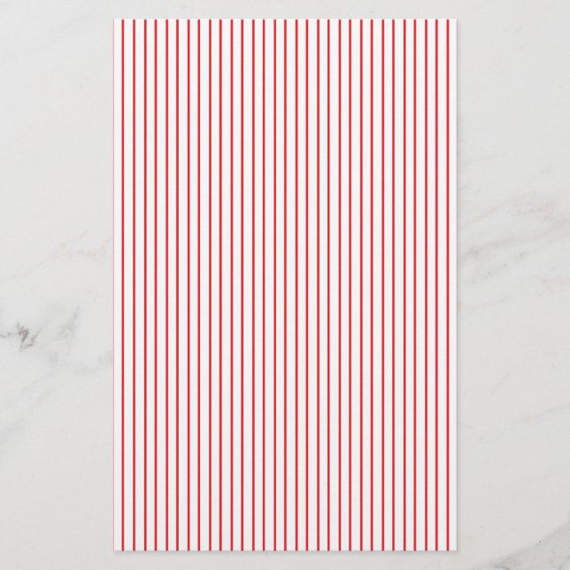 Red and White Streck Stationery Brevpapper (Framsida)