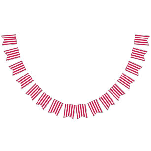 Red and White Stripe Bunting Flaggor