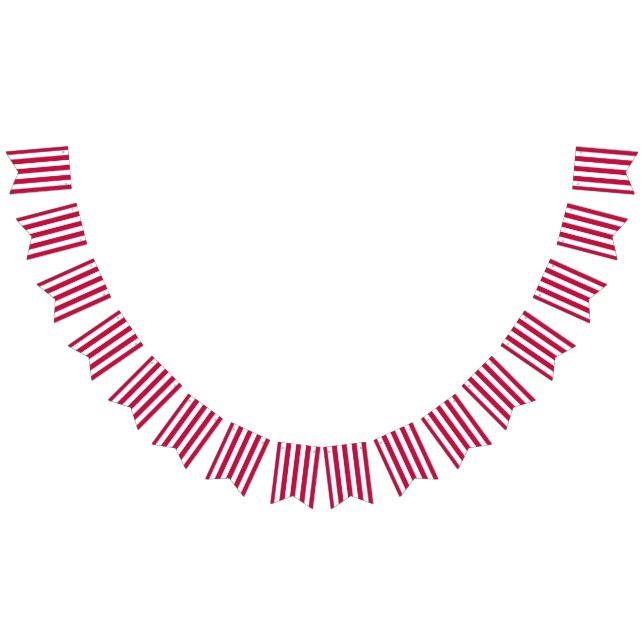 Red and White Stripe Bunting Flaggor (Alla)