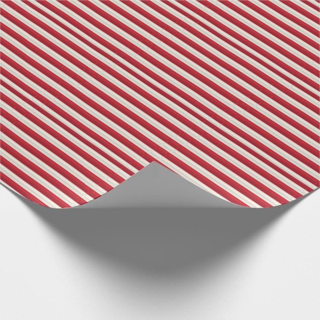 Red and White Stripe-jul Presentpapper (Hörn)