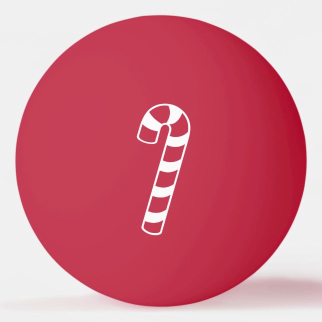 Red and White Stripe-julen Candy cane Pingisboll (Framsidan)