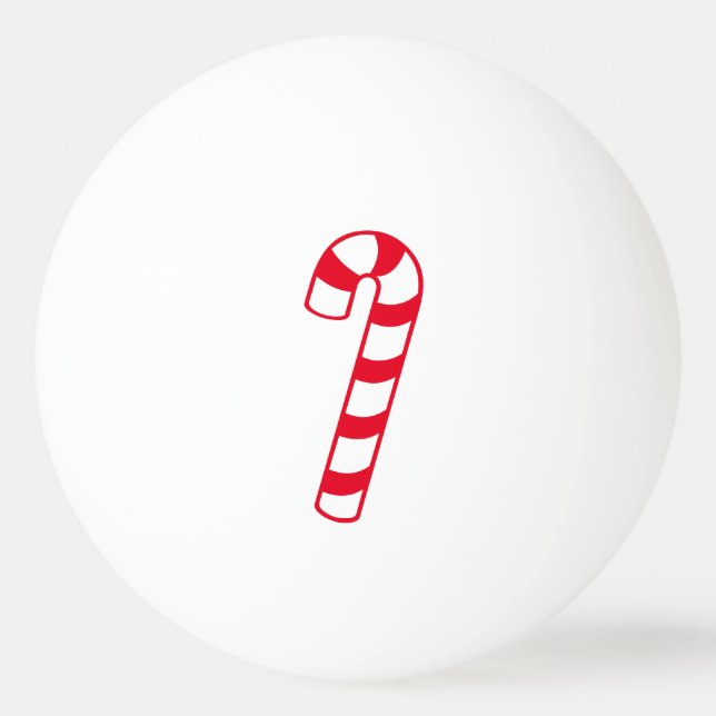 Red and White Stripe-julen Candy cane Pingisboll (Framsidan)