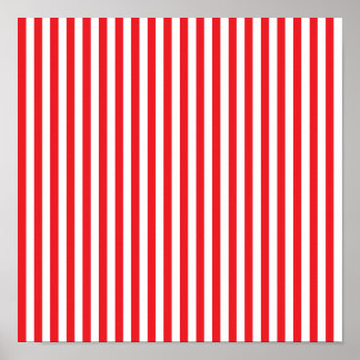 Red and White Stripes Pattern Poster