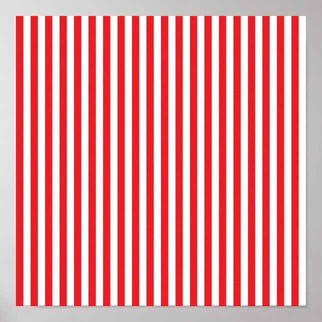Red and White Stripes Pattern Poster (Framsidan)