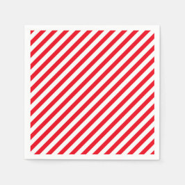 Red and White Stripped Stripes Party Paper Napkins Pappersservett
