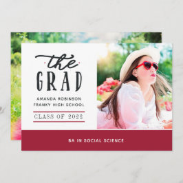 Red and White Studenten Photo Meddelande