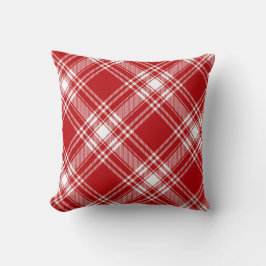 Red and White Tartan Kudde