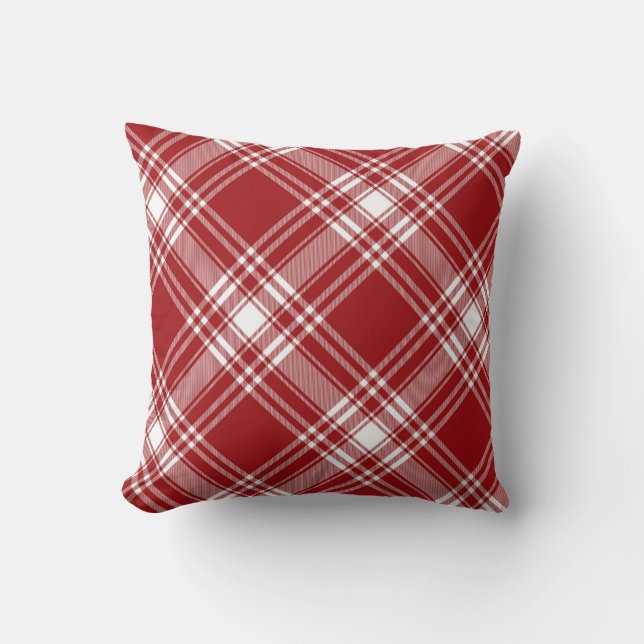 Red and White Tartan Kudde (Framsida)
