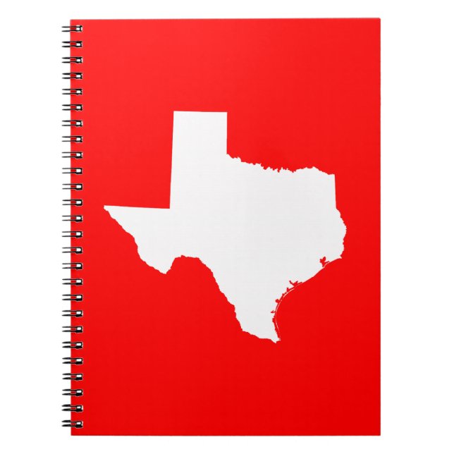 Red and White Texas Anteckningsbok Med Spiral (Framsidan)