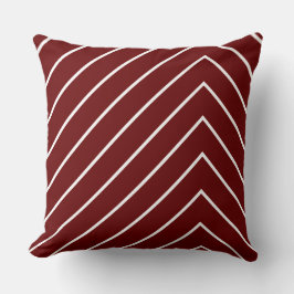 Red and White Thin Zig Zag Linjer Kudde