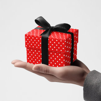 Red and White Tiny Polka dots Presentpapper