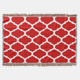 Red and White Trellis Quatrefoil Mönster Mysfilt