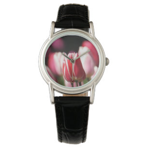 Red and White Tulip Armbandsur