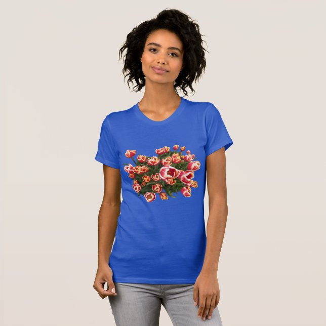 Red and White Tulips App. Womens T-Shirt (Hel framsida)
