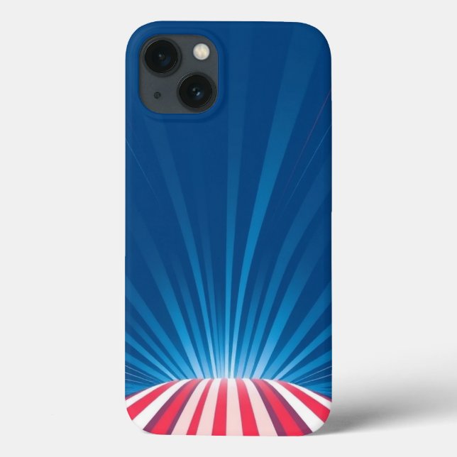 Red and White Väg med Blue Rays Mobile (Baksida)