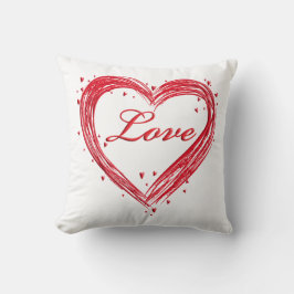 Red and White Valentine Day Pillow Kudde
