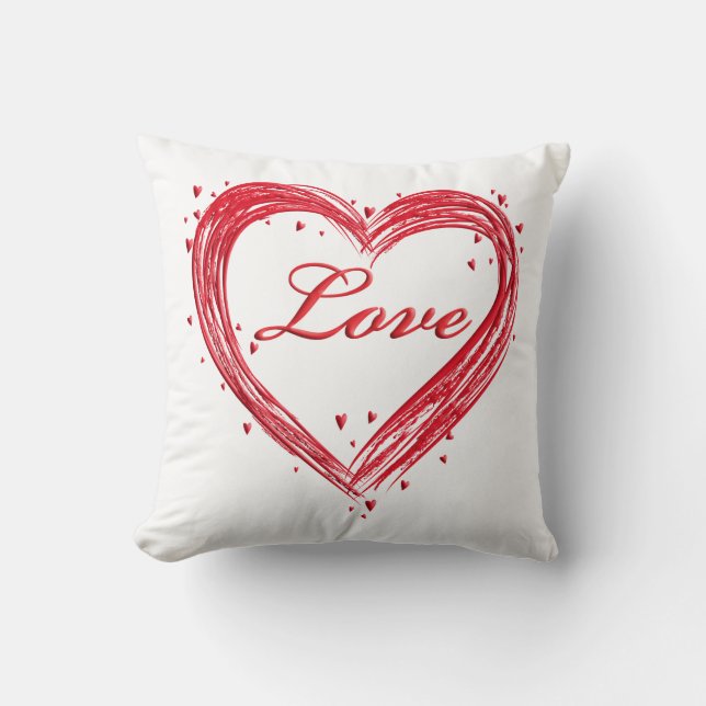 Red and White Valentine Day Pillow Kudde (Framsida)