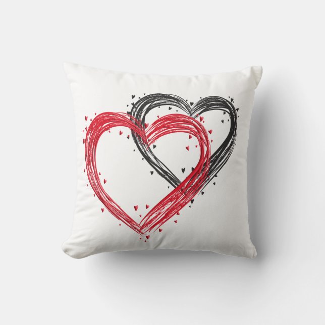 Red and White Valentine Day Pillow Kudde (Framsida)