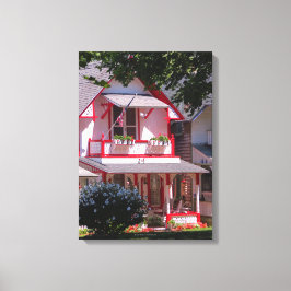 Red and White Victorian - Martha's Vineyard Canvastryck