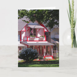 Red and White Victorian - Martha's Vineyard Card Kort