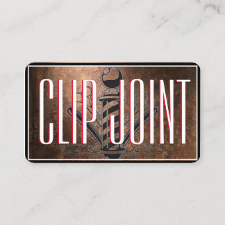 Red and White w/BarberPole, Rakare Razor Visitkort