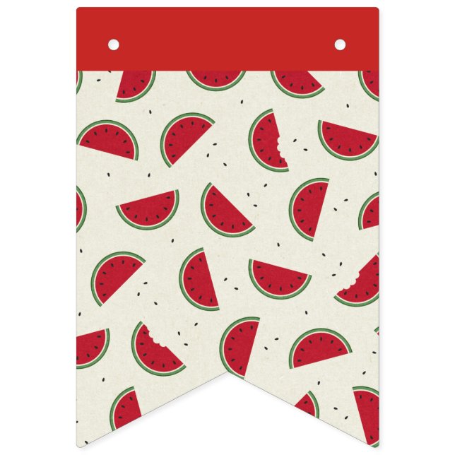 Red and White Watermelon Banner Bunting Vimplar (Första flaggan)