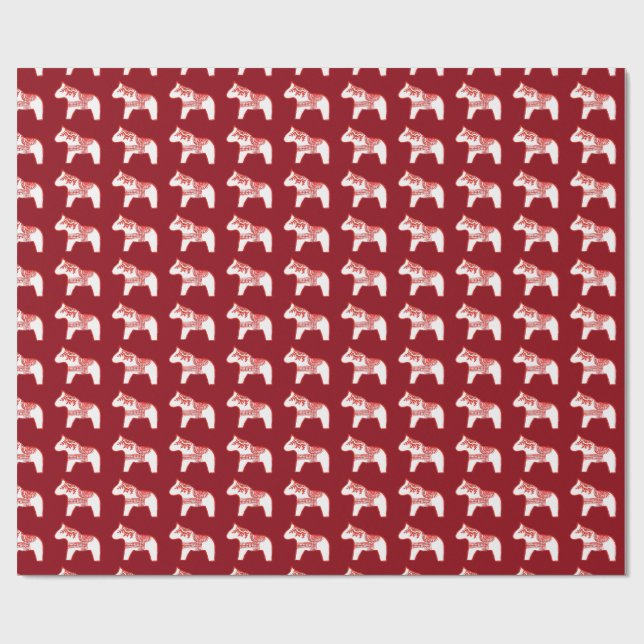 Red and White Willow Horse Wrapping Papper Presentpapper (Platt)